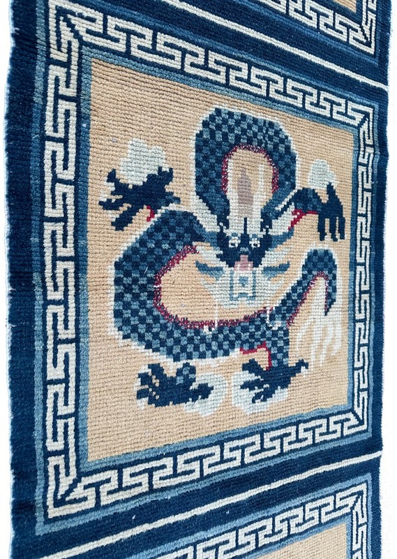 2x13 Antique Chinese Handmade Runner Rug Dragon Design Narrow Runner 64x 391cm gallery