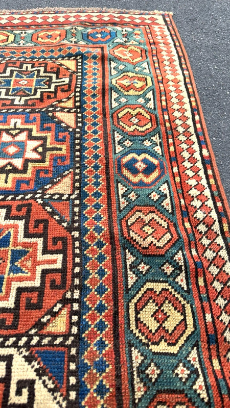3x7ft Antique Collectible Caucasian Moghan Rug circa 1880, gallery