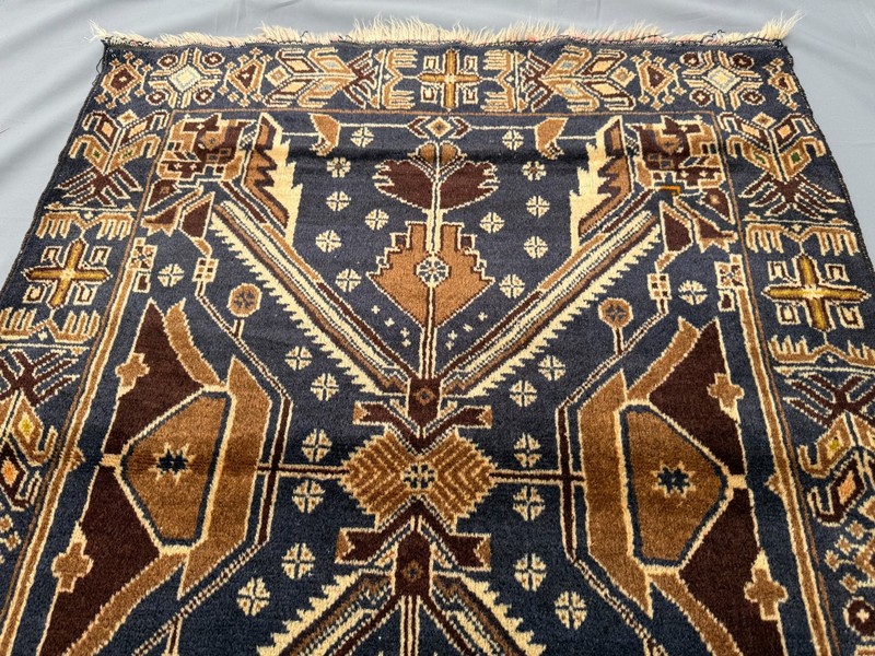 Blue Antique Afghan Baluchi Rug 3x5 Hand Knotted Persian Style Oriental Carpet gallery