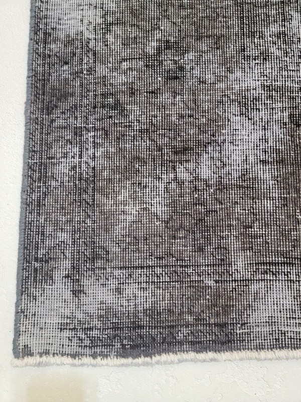 Antique Oriental Hand-Knotted Wool Area Rug Distressed Charcoal 9'7" x 12'9" gallery