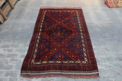 Vintage Afghan Handmade Tribal Baluchi Maldari Rug 8’7 x 4’11 Ft