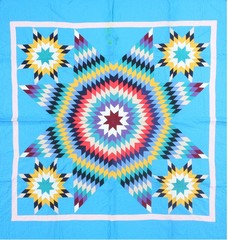 8X8 Antique American Quilts Wool Area Rug 1920