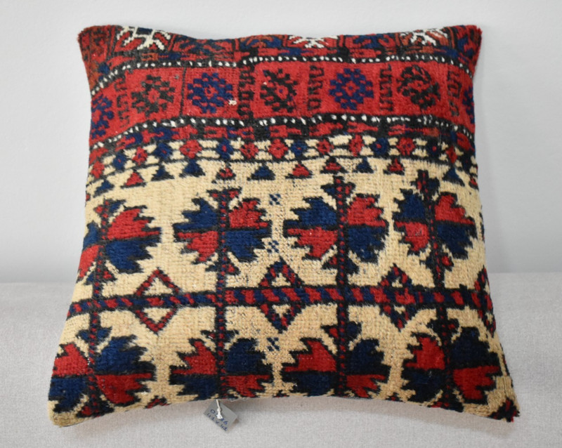 Antique Tribal Pillow Cover Sofa Rug 16'' x 16'' Made Of Antique Cushion Carpet gallery