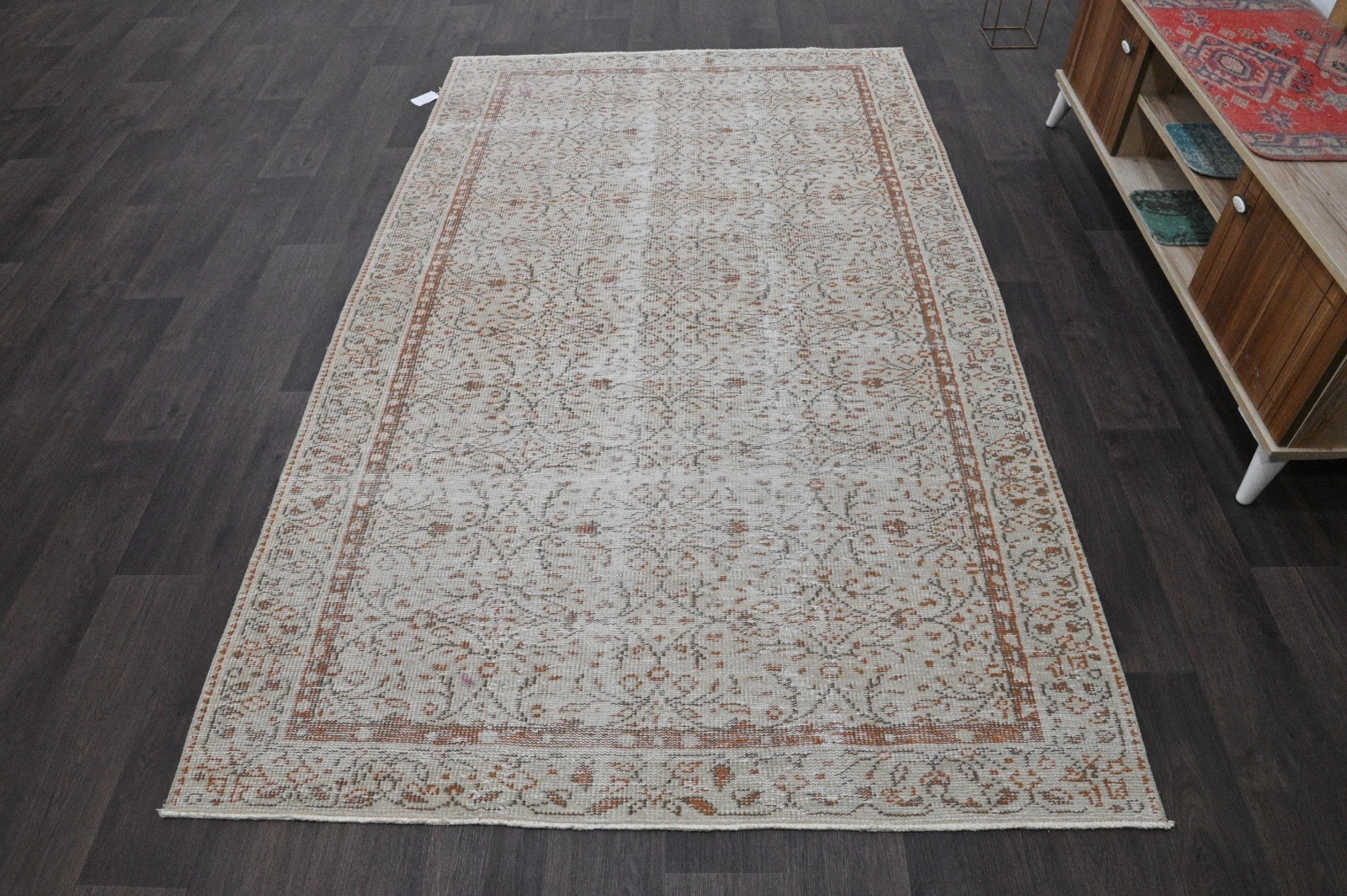 Oushak 5x8,Turkish Rug,vintage,anatolian,BEIGE,kilim,Bohemian,handmade,wool gallery