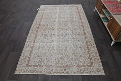 Oushak 5×8,Turkish Rug,vintage,anatolian,BEIGE,kilim,Bohemian,handmade,wool