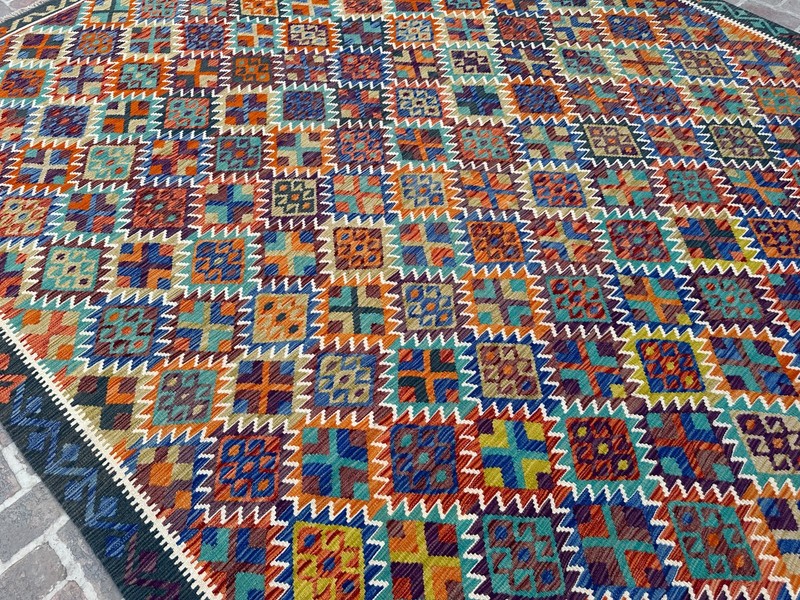 10x13 ft Large Oriental Turkish Multicolor Handwoven Afghan Modern Turkmen Rug gallery