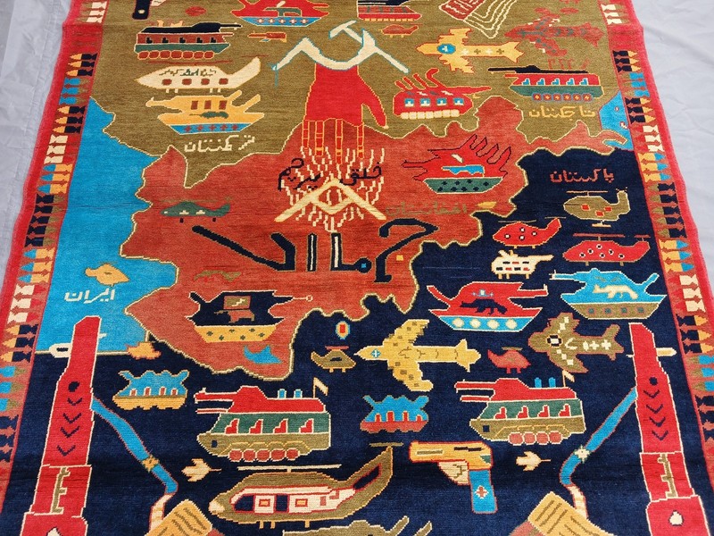 200 X 150 CCM Stunning Soviet Tank Top, Helicopter AK 47 Gun Russian War Carpet gallery