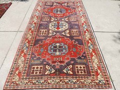 5x10ft. Handmade Caucasian Design Geometric Wool Rug