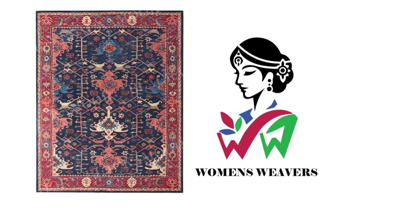 Womens Weavers Handmade Chaining Blue Tufted Wool Rug Without Tariff & Duty gallery