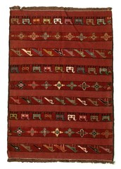 Vintage 3’9″ x 5’7″ Traditional Hand Knotted Vegetable Dye Wool Area Rug