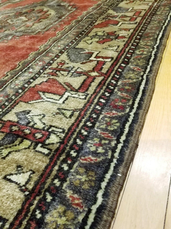 Exclusive Antique Cr1930-1939s Wool Pile Tribal Rug 4’6”x 9’3” gallery