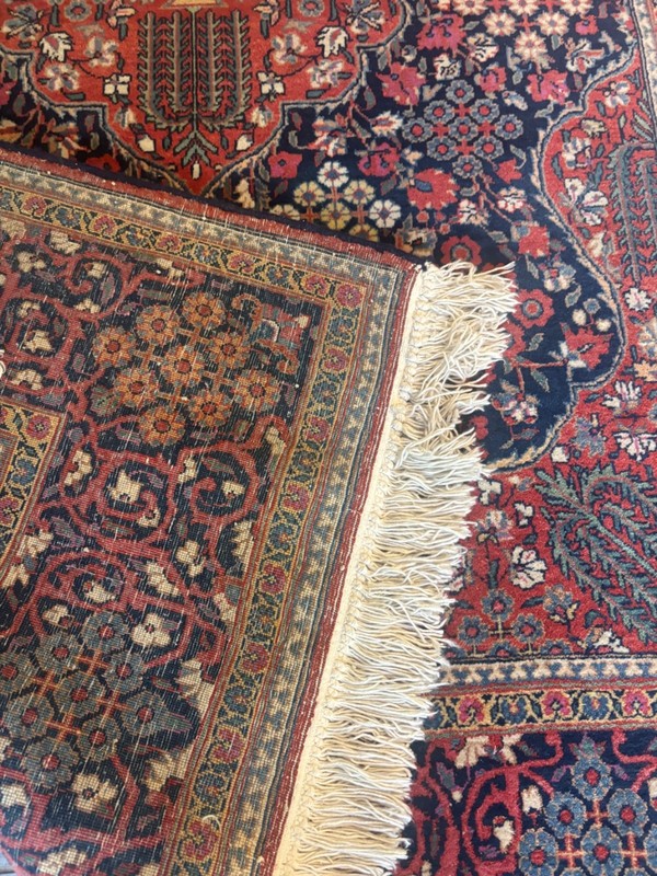 ANTIQUE. 8X5 HAND MADE RUG. FULL PILE. CARPET. KASH.AN gallery