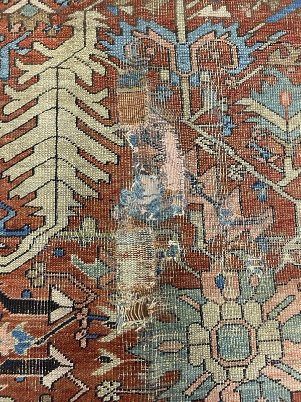 Antique Hand Knotted Per’sian Heriz 9”x11”6” Wool Area Oriental Rug gallery