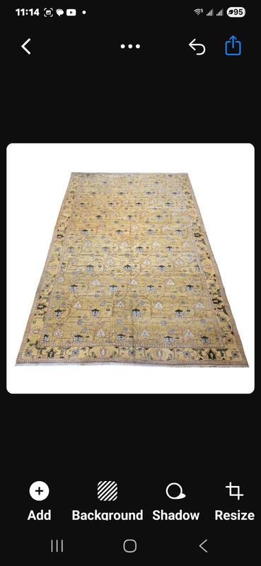 12ft By 17ft Hand Knotted Fine Afghan Rug , Yellow Background 100% Pure Wool gallery