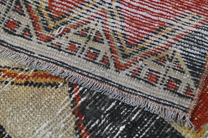 Vintage Turkish Runner Rug 2x7ft RED Handmade Anatolian Oushak Hallway Wool gallery