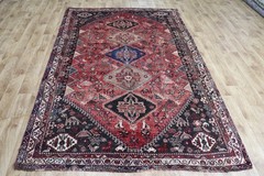 Antique Oriental Qashqai Rug 245x160cm (8’0” x 5’3”) Hand Knotted Tribal Wool