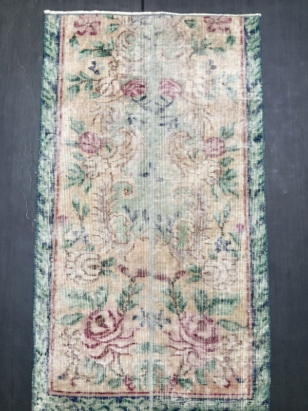 Multicolor Antique Turkish Handmade Rug, 2.1x3.8ft, Old Vintage Patchwork Rug, gallery