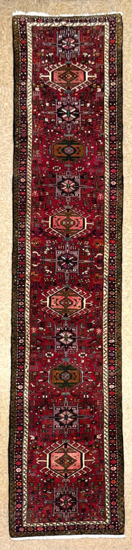 Hand Knotted Vintage Tribal Karajeh Runner 2x13 Red Wool Boho Oriental Area Rug gallery