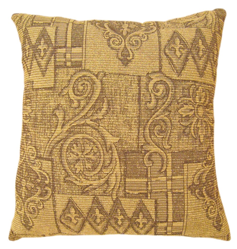 Vintage Floro-Geometric Fabric Pillow; size 1'8” x 1'6” with FREE SHIPPING!
