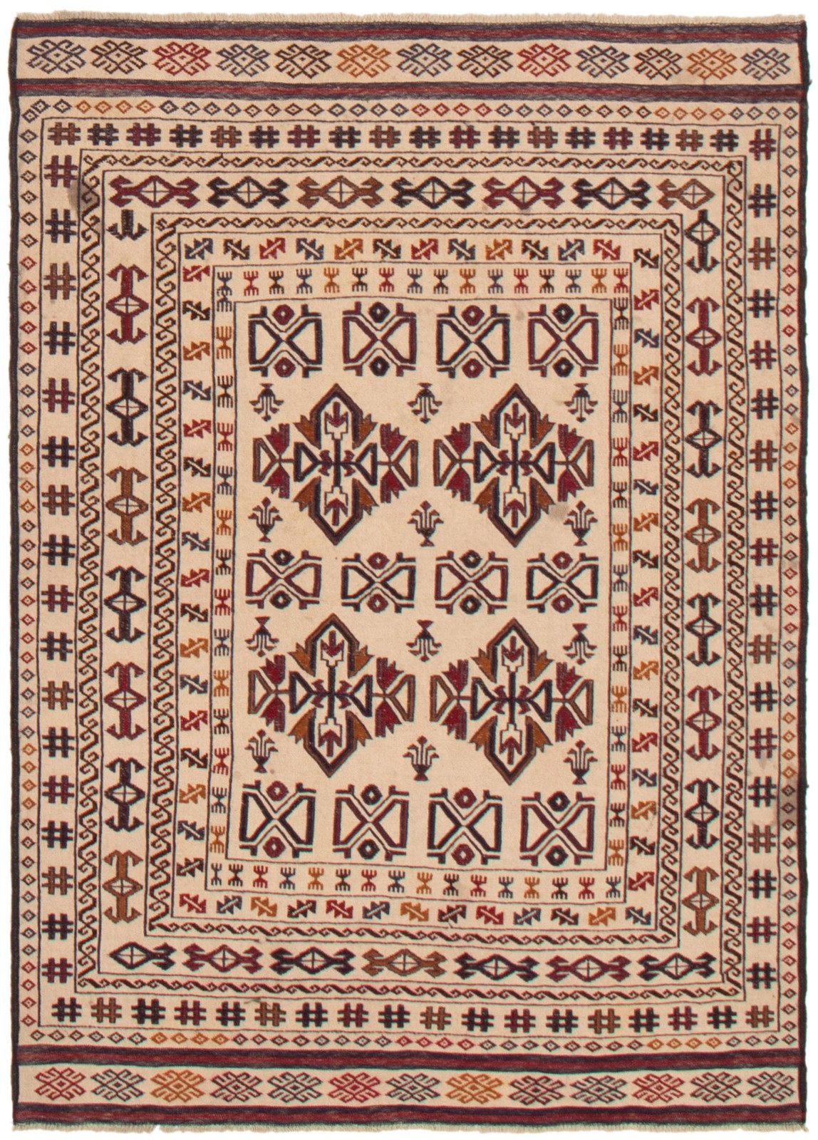 Vintage 4'3" x 6'2" Traditional Wool Hand Woven Oriental Area Rug gallery