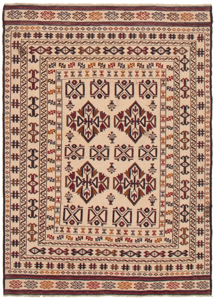 Vintage 4'3" x 6'2" Traditional Wool Hand Woven Oriental Area Rug