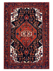 Vintage Nahavand Tribal Wool Hand Knotted Oriental Area Rug 5×9 Navy Blue Red
