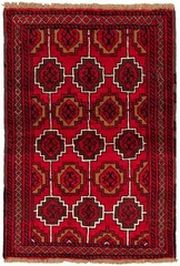 Vintage Hand-Knotted Area Rug 3’7″ x 5’2″ Traditional Oriental Wool Carpet