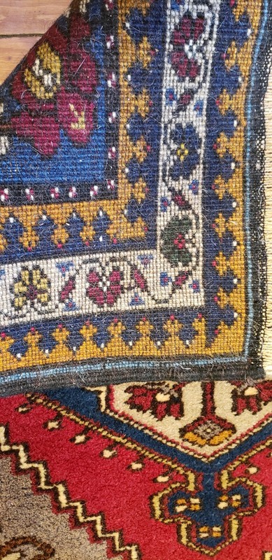 Beautiful Vintage 1960-1980's Wool Pile, Natural Dye,Tribal Rug 2’6” x 2’9” gallery