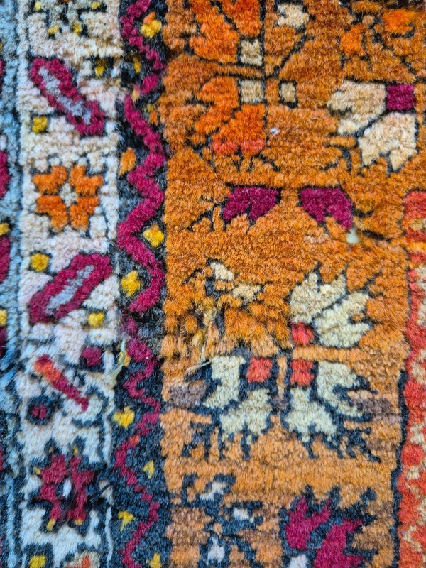 Dated 1903 Antique Sivas Hand-Knotted Rug Fragment 37''x54'' Turkish Prayer Rug gallery
