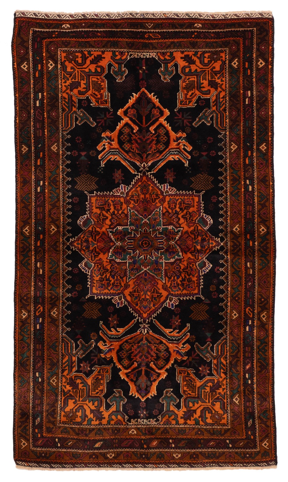 Traditional Vintage Hand-Knotted Area Rug 3'9" x 6'7" Oriental Wool Carpet gallery