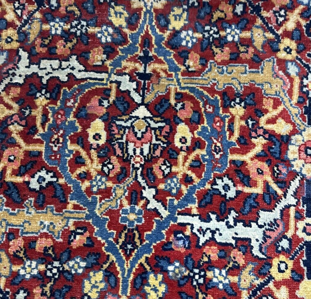 Auth: Antique Rug Mystical Art Wool Collectible UNQUE Red 9x12 NR