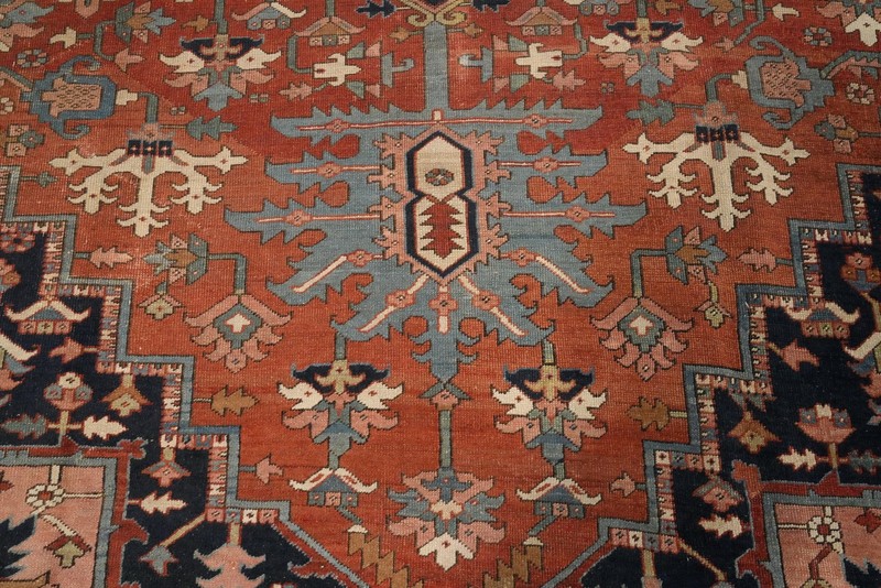 Pre-1900 Vegetable Dye Area Rug 10x15 Antique Hand-made Rust Wool Large Carpet gallery