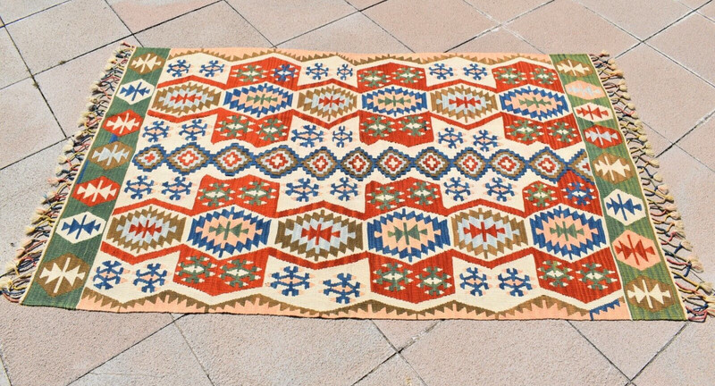 Turkish Konya Kilim 43'' x 69'' Anatolian Fine Quality Kilim Hand Woven Kilim gallery