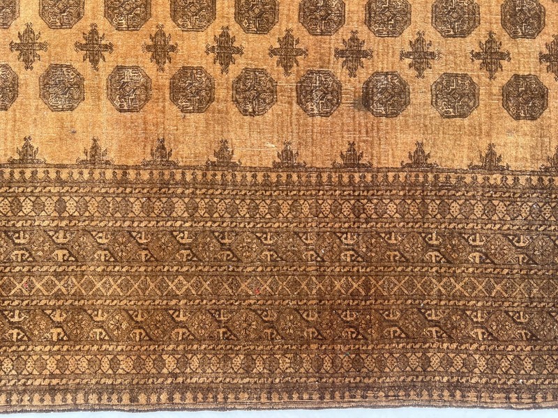 Antique Turkmen Bukhara Rug, 7x10 Hand Knotted Low Pile Tribal Living Room Rug gallery