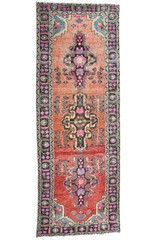 Vintage Antique Distressed Oriental Runner Rug Tribal Hallway Carpet 4X10 ft