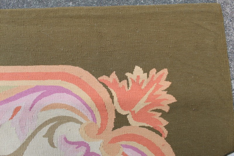 Vintage Hand Made French Design Wool Red Green Original Large Aubusson 415X303cm gallery