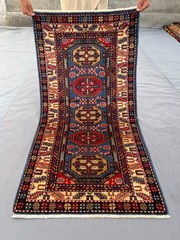 2’4 x 4’6 ft Vintage Caucasian Kazak Rug Afghan Hand Knotted Tribal Kitchen Rug