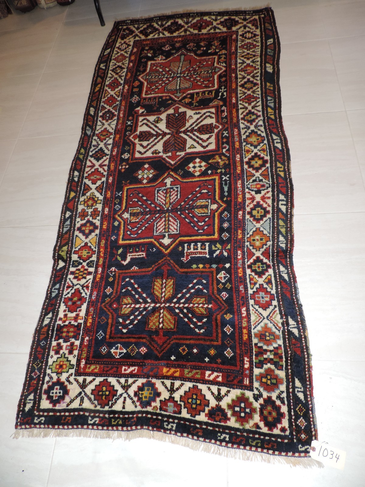 4x8ft. Handmade Quasqui Caucasian Wool Runner gallery
