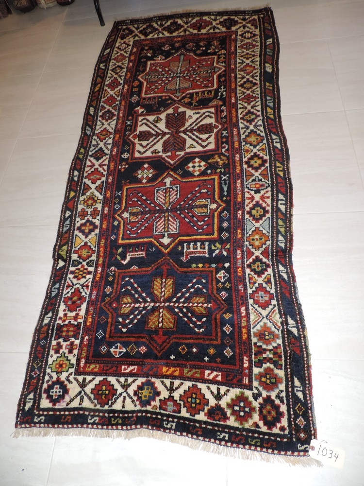 4x8ft. Handmade Quasqui Caucasian Wool Runner