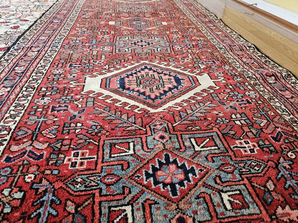 3.7 x 9.2 ANTIQUE CAUCASIAN HERIZ SERAPI KAZAK VINTAGE USHAK TRIBAL RUNNER