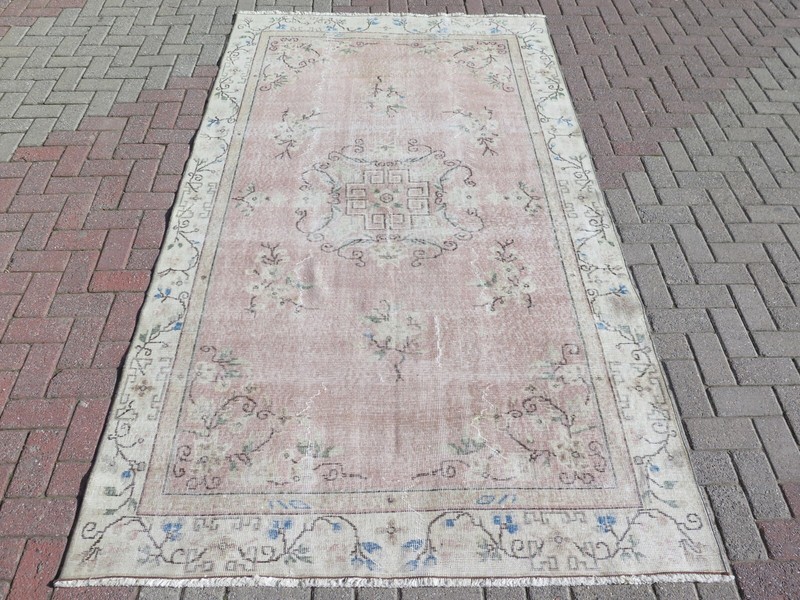 Area Rugs, Modern Rug, Turkish Carpet, Vintage Rug, Handmade Wool Rug 63"X111" gallery