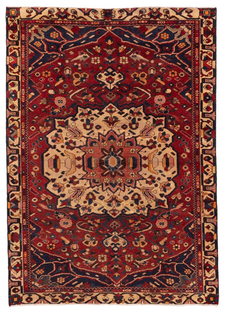 Traditional Vintage Hand-Knotted Oriental Carpet 4'11" x 6'11" Wool Area Rug