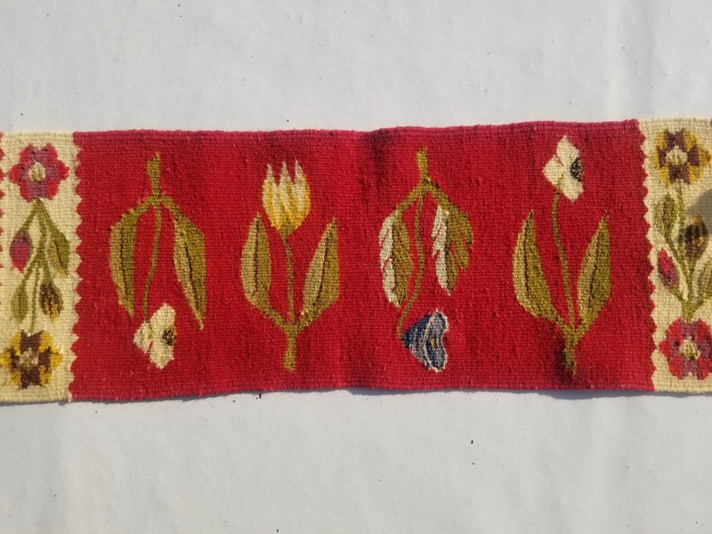 Vintage Traditional Handmade Oriental Floral Wool Multi Kilim Runner 1.9x0.7ft gallery