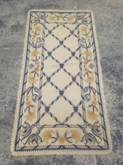 Vintage Handmade Portuguese Arraoilos Wool Multicolor Kilim Rug 4.3×2.1 ft