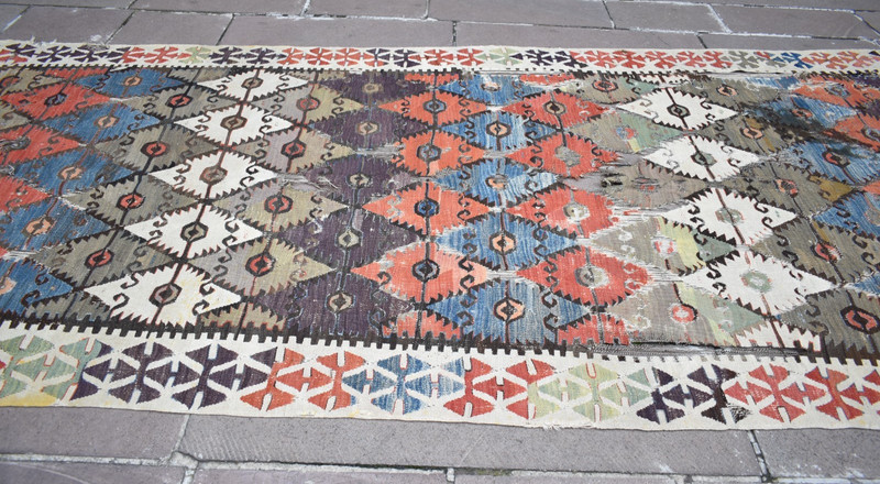 Auth: 18th C Antique Turkish Rug 62'' x 166'' Rare Collector's Item Konia Rug gallery