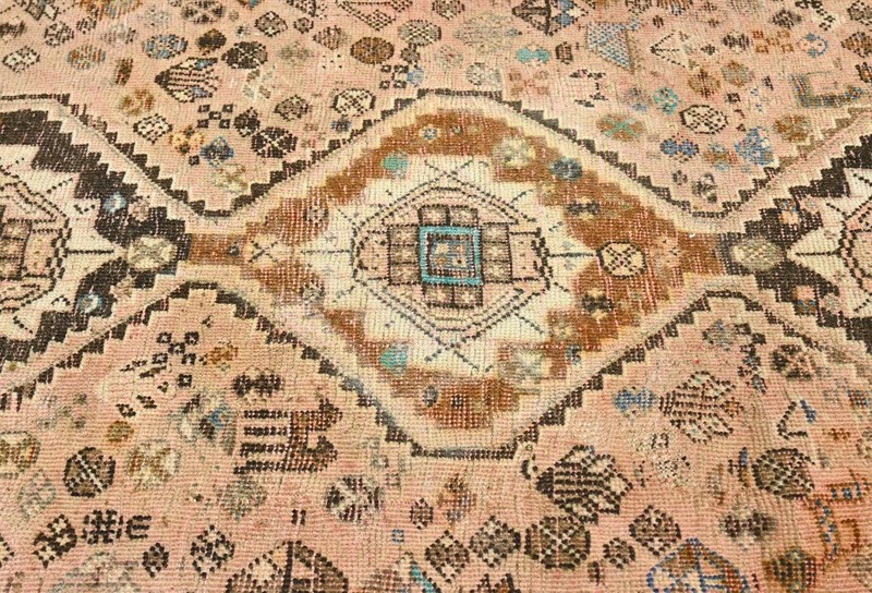 Vintage Distressed Rusty Pink Tribal Oriental Rug Muted Boho Decor Carpet 5X8 ft gallery