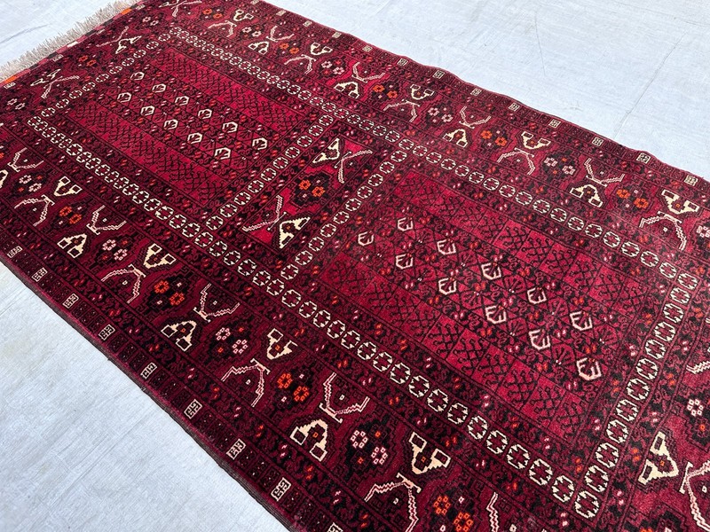 COLLECTORS' ITEM Vintage Natural Vegetablev Hatchulu Purda Khunduz Turkoman Rug gallery