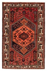Vintage Hand-Knotted Area Rug 3’11” x 6’2″ Traditional Wool Carpet