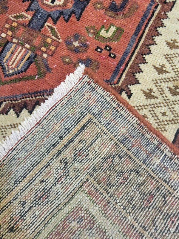 Antique Oriental Hand-Knotted Wool Area Rug Beige/Terracotta 3'5" x 6'7" gallery