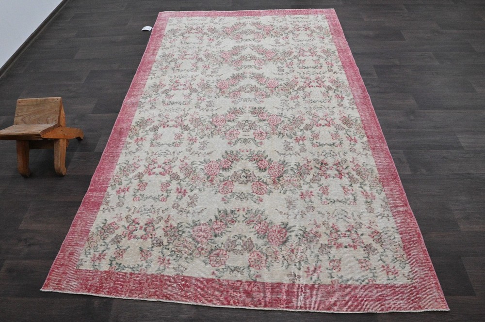 Oushak Turkish Vintage Rug 5x8 Kilim Rug Anatolian Handmade Boho Decor BEIGE